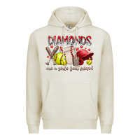 Oatmeal Heather diamonds are a girls best friends Premium Hoodie - RacoonDesign