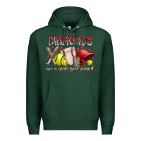Sports Green diamonds are a girls best friends Premium Hoodie - RacoonDesign