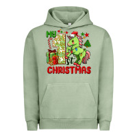 Pigment Oil Green my first christmas unicorn Urban Hoodie - FaDigitalArtStudio