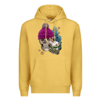 Antique Gold winter skeleton skull Premium Hoodie - FaDigitalArtStudio