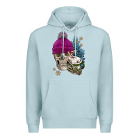 Blue Mist winter skeleton skull Premium Hoodie - FaDigitalArtStudio