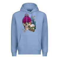 Colony Blue winter skeleton skull Premium Hoodie - FaDigitalArtStudio