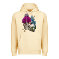 Pina Colada winter skeleton skull Premium Hoodie - FaDigitalArtStudio