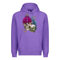 Purple winter skeleton skull Premium Hoodie - FaDigitalArtStudio
