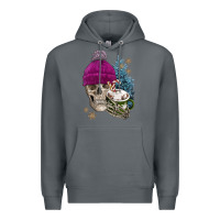 Rock winter skeleton skull Premium Hoodie - FaDigitalArtStudio