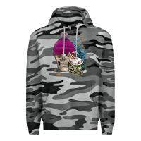 Slate Camo winter skeleton skull Premium Hoodie - FaDigitalArtStudio