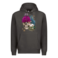 Smoke winter skeleton skull Premium Hoodie - FaDigitalArtStudio