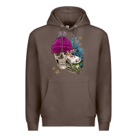 Coffee winter skeleton skull Premium Hoodie - FaDigitalArtStudio