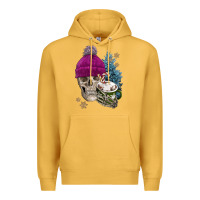 Mustard winter skeleton skull Premium Hoodie - FaDigitalArtStudio