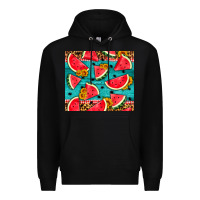 Black watermelon and sunflowers Premium Hoodie - HRA Design Shop