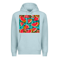 Blue Mist watermelon and sunflowers Premium Hoodie - HRA Design Shop