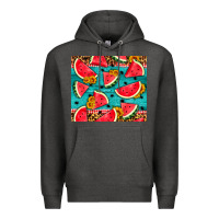 Charcoal Heather watermelon and sunflowers Premium Hoodie - HRA Design Shop