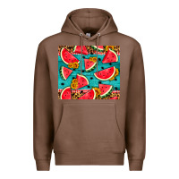 Chestnut watermelon and sunflowers Premium Hoodie - HRA Design Shop