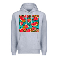 Heather Grey watermelon and sunflowers Premium Hoodie - HRA Design Shop