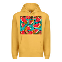 Mustard watermelon and sunflowers Premium Hoodie - HRA Design Shop