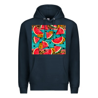 Navy watermelon and sunflowers Premium Hoodie - HRA Design Shop