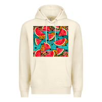 Sandshell watermelon and sunflowers Premium Hoodie - HRA Design Shop