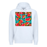 White watermelon and sunflowers Premium Hoodie - HRA Design Shop