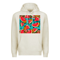 Oatmeal Heather watermelon and sunflowers Premium Hoodie - HRA Design Shop