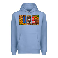 Colony Blue usa sunflowers license plate Premium Hoodie - HRA Design Shop
