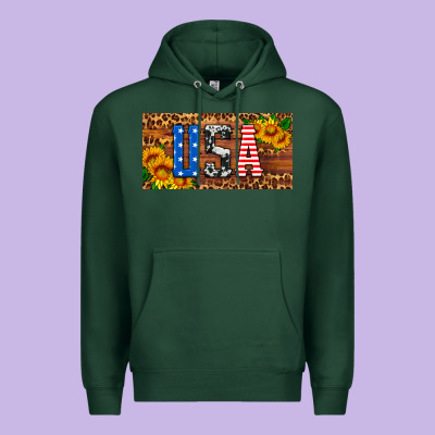 Usa Sunflowers License Plate Premium Hoodie Designed By Hra Design Shop