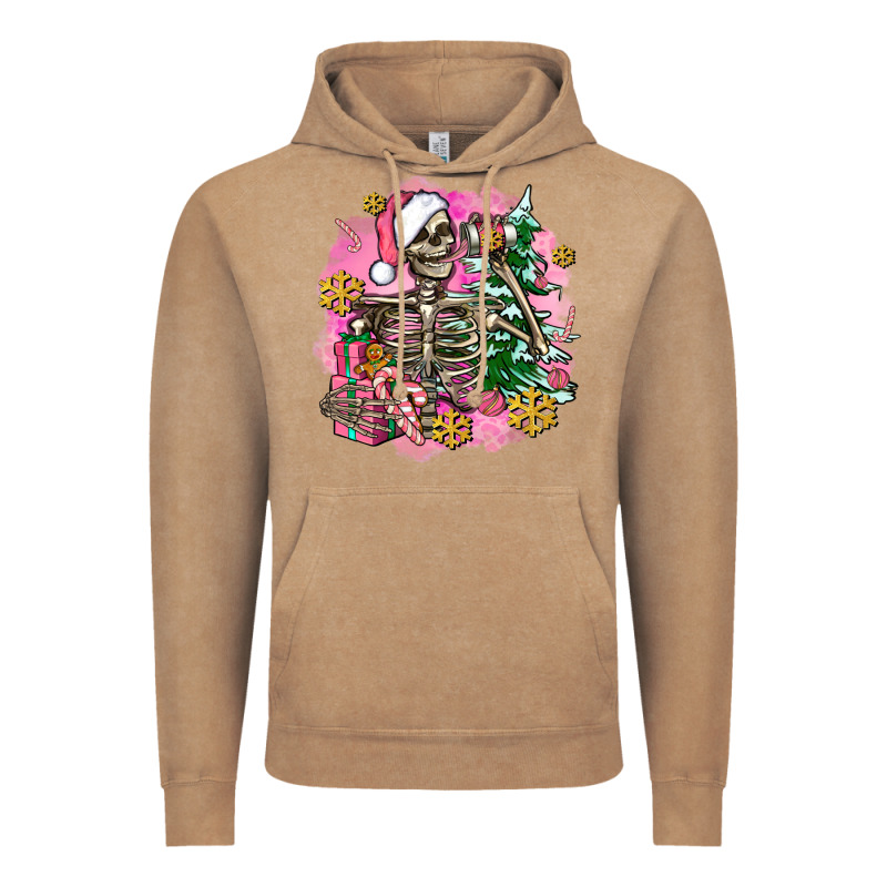 Pink Coffee Gifts Christmas Skeleton Coffee Vintage Hoodie by AdoDesignShop | Teevron