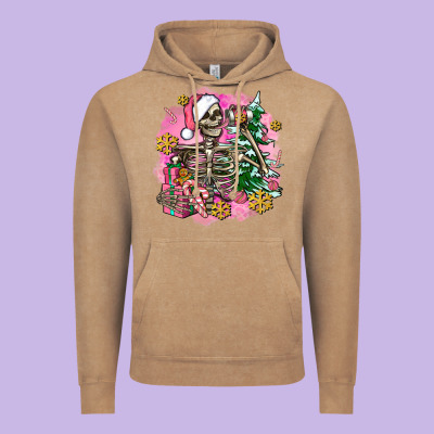 Pink Coffee Gifts Christmas Skeleton Coffee Vintage Hoodie Designed By Adodesignshop