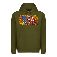 Army Green usa sunflowers license plate Premium Hoodie - HRA Design Shop