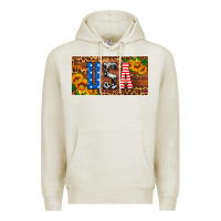 Oatmeal Heather usa sunflowers license plate Premium Hoodie - HRA Design Shop