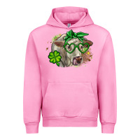 Fuchsia Pink Charolais St. Patrick's Day Urban Hoodie - OliviaCreatesArt