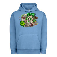 Pigment Pebble Blue Charolais St. Patrick's Day Urban Hoodie - OliviaCreatesArt