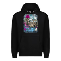 Black Winter tis the season skeleton Premium Hoodie - FaDigitalArtStudio