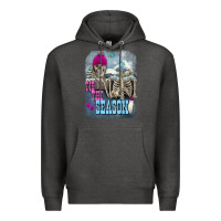 Charcoal Heather Winter tis the season skeleton Premium Hoodie - FaDigitalArtStudio