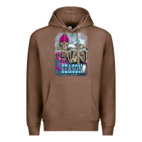 Chestnut Winter tis the season skeleton Premium Hoodie - FaDigitalArtStudio