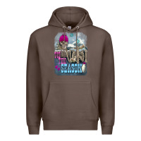 Coffee Winter tis the season skeleton Premium Hoodie - FaDigitalArtStudio