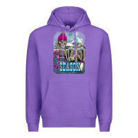 Purple Winter tis the season skeleton Premium Hoodie - FaDigitalArtStudio
