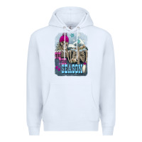 White Winter tis the season skeleton Premium Hoodie - FaDigitalArtStudio