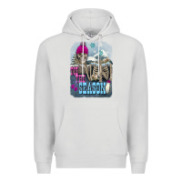 Dove Grey Winter tis the season skeleton Premium Hoodie - FaDigitalArtStudio