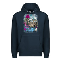 Navy Winter tis the season skeleton Premium Hoodie - FaDigitalArtStudio