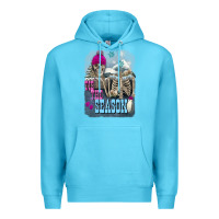 Ocean Blue Winter tis the season skeleton Premium Hoodie - FaDigitalArtStudio