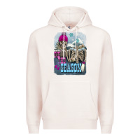 Pale Pink Winter tis the season skeleton Premium Hoodie - FaDigitalArtStudio