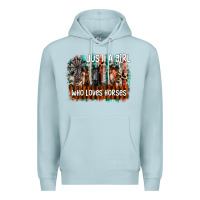 Blue Mist just a girl who loves horses Premium Hoodie - CowhideDigitalArt