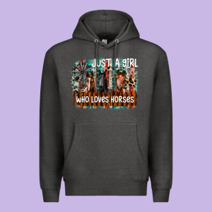 Just A Girl Who Loves Horses Premium Hoodie Designed By Cowhidedigitalart
