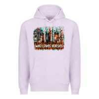 Lilac just a girl who loves horses Premium Hoodie - CowhideDigitalArt