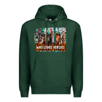 Sports Green just a girl who loves horses Premium Hoodie - CowhideDigitalArt