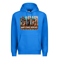 True Royal just a girl who loves horses Premium Hoodie - CowhideDigitalArt