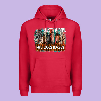 Just A Girl Who Loves Horses Premium Hoodie Designed By Cowhidedigitalart