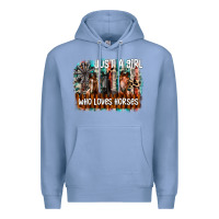 Colony Blue just a girl who loves horses Premium Hoodie - CowhideDigitalArt