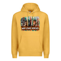 Mustard just a girl who loves horses Premium Hoodie - CowhideDigitalArt