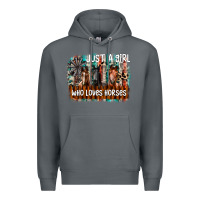 Rock just a girl who loves horses Premium Hoodie - CowhideDigitalArt